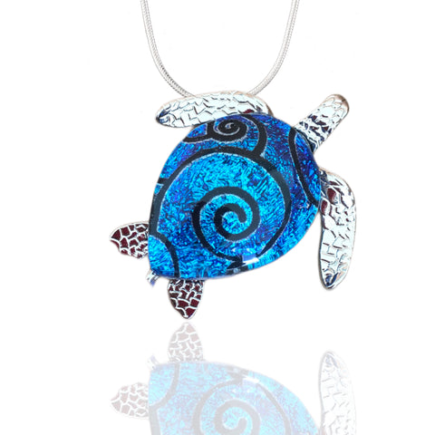 Sea Turtle- Cobalt with Pattern