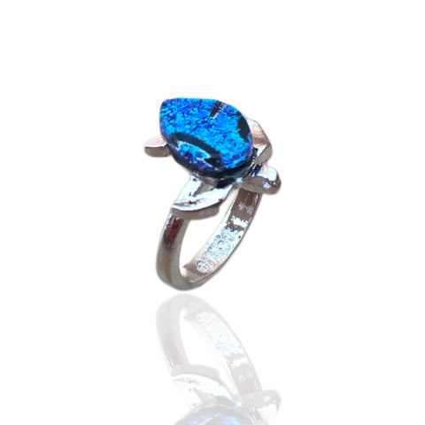 Turtle Ring- Cobalt with Pattern