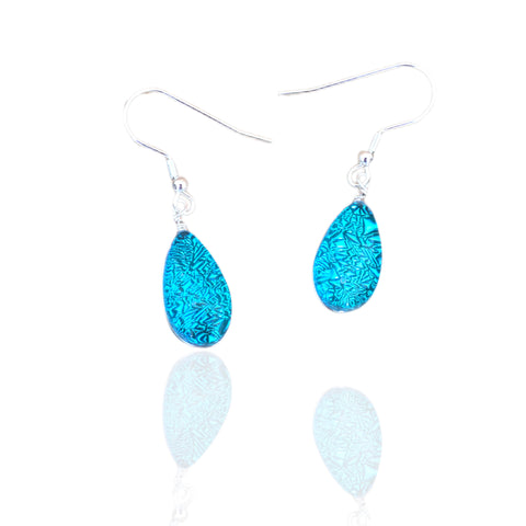 Teardrop Earrings-Turquoise Blue Transparent