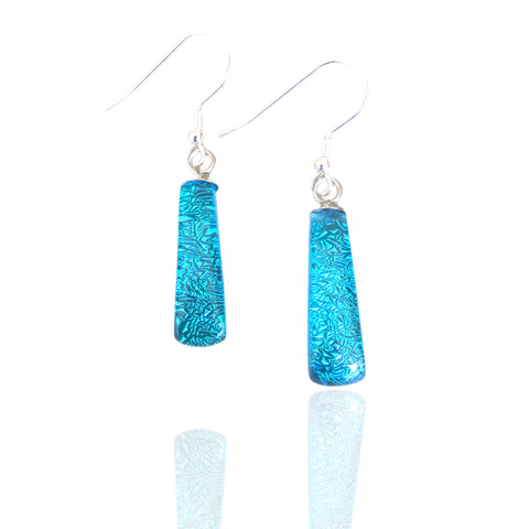 Drop Earrings-Turquoise Blue Transparent