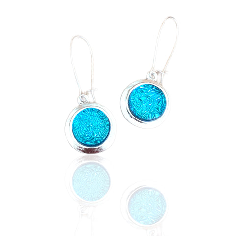 Dot Earrings- Turquoise Blue Transparent