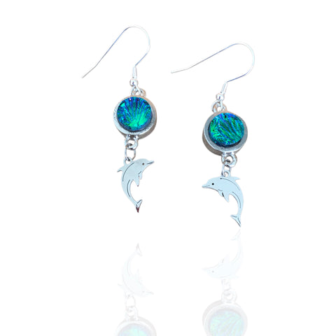 Dolphin Earrings-Teal