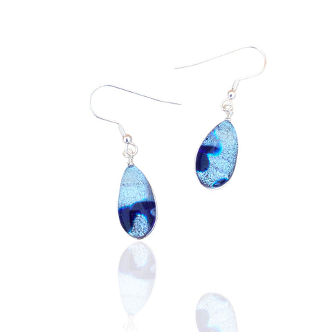 Drop Earrings-Cobalt Splatter