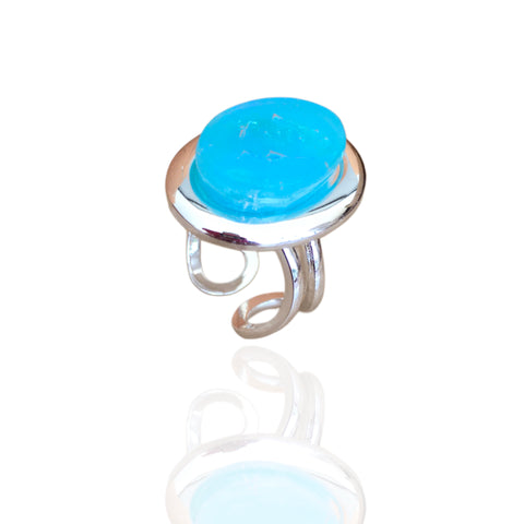 Adjustable ring- Turquoise Blue