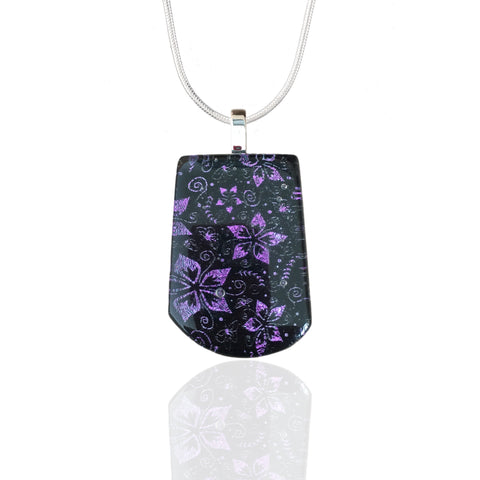 Modern Pendant- Purple Flower Pattern